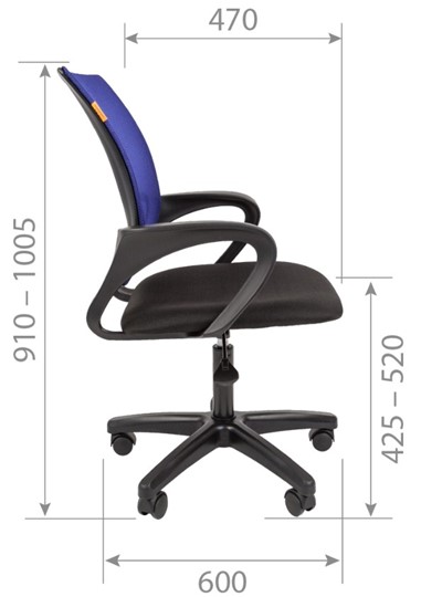 Офисное кресло CHAIRMAN 696 black LT, голубое в Чите - изображение 2