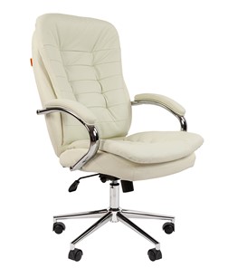 Кресло компьютерное CHAIRMAN 795 кожа, цвет белый в Чите