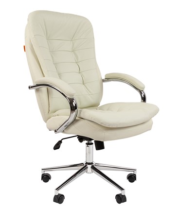 Кресло компьютерное CHAIRMAN 795 кожа, цвет белый в Чите - изображение