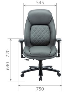Кресло офисное CHAIRMAN CH403, серый, эко кожа в Чите - предосмотр 3