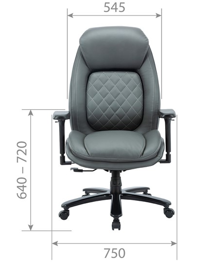 Кресло офисное CHAIRMAN CH403, серый, эко кожа в Чите - изображение 3