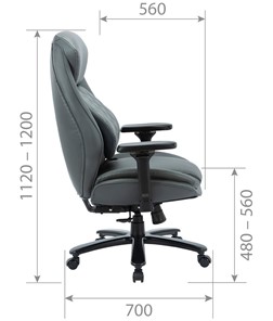 Кресло офисное CHAIRMAN CH403, серый, эко кожа в Чите - предосмотр 4