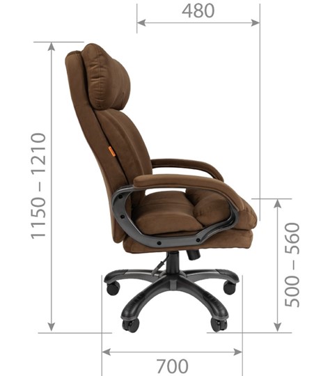 Кресло CHAIRMAN HOME 505, велюр коричневое в Чите - изображение 2