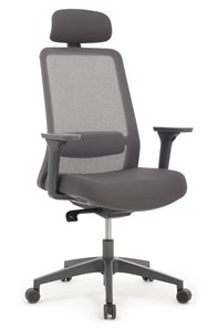 Офисное кресло Design WORK W-218C, Серый пластик/Серая сетка в Чите