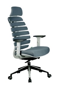 Кресло компьютерное Riva Chair SHARK (Серый/серый) в Чите