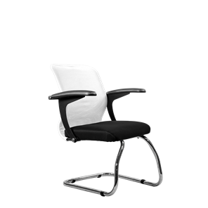 Офисный стул SU-M-4/подл.160/осн.007, Белый/Черный в Чите