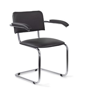 Офисный стул Sylwia chrome arm P60, кож/зам V в Чите