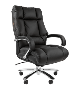 Кресло офисное CHAIRMAN 405 черное нат.кожа/экокожа в Чите