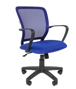 Кресло компьютерное CHAIRMAN 698 black TW-05, ткань, цвет синий в Чите