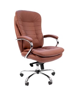 Офисное кресло CHAIRMAN 795 кожа, цвет коричневый в Чите