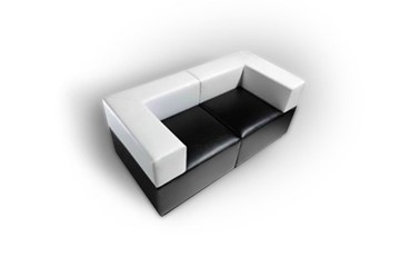 Мягкий офисный диван Октава, 2-х местный, экокожа премиум / черная CN1114 в Чите - предосмотр 5