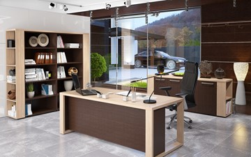 Кабинет руководителя ALTO с высоким шкафом для одежды, низким для документов и журнальным столиком в Чите - предосмотр 3