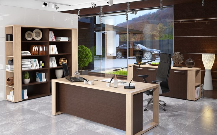 Кабинет руководителя ALTO с высоким шкафом для одежды, низким для документов и журнальным столиком в Чите - изображение 3