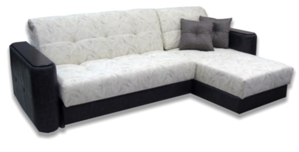 Угловой диван Аккордеон-1, 330 (круглые подлокотники) с коробом в Чите - изображение