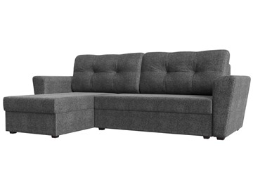 Угловой диван с оттоманкой Амстердам Лайт, Серый (рогожка) в Чите - предосмотр
