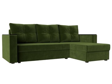 Угловой диван Атланта Лайт Б/С, Зеленый (Микровельвет) в Чите