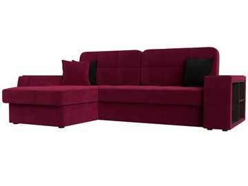 Угловой диван с оттоманкой Брюссель, Бордовый (микровельвет) в Чите