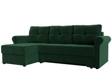 Угловой раскладной диван Леон боннель, Зеленый (Велюр) в Чите