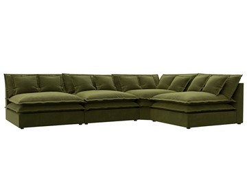 Угловой диван Лига-040, Зеленый (микровельвет) в Чите