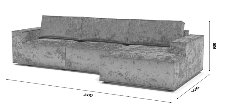 Угловой диван Лофт 357х159х93 (НПБ/Тик-так) в Чите - изображение 8