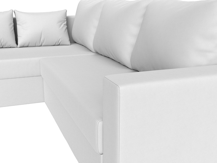 Угловой раскладной диван Мансберг, Белый (Экокожа) в Чите - изображение 4