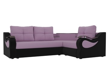 Угловой диван для гостиной Митчелл, Сиреневый/Черный (микровельвет) в Чите