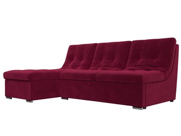 Угловой диван Релакс, бордовый (микровельвет) в Чите