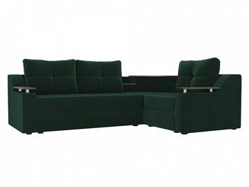Угловой раскладной диван Тесей Боннель, Зеленый (Велюр) в Чите
