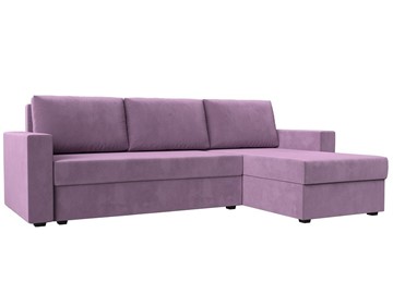 Угловой диван с оттоманкой Траумберг Лайт, Сиреневый (микровельвет) в Чите