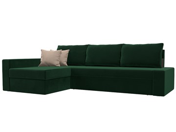Угловой диван для гостиной Версаль, Зеленый/Бежевый (велюр) в Чите