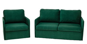 Комплект мебели Амира зеленый диван + кресло в Чите