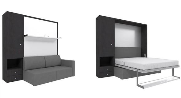 Диван Кровать-трансформер Smart (ШЛ+КД 1400), шкаф левый, правый подлокотник в Чите - изображение