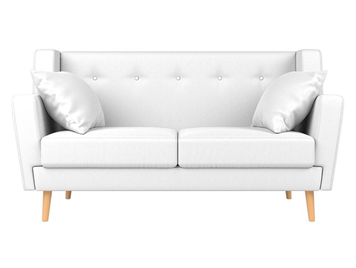 Прямой диван Брайтон 2, Белый (экокожа) в Чите - изображение 1