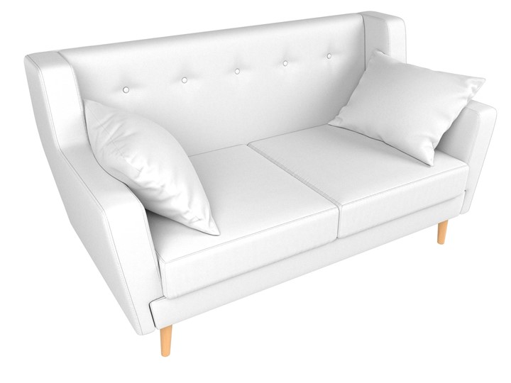 Прямой диван Брайтон 2, Белый (экокожа) в Чите - изображение 3