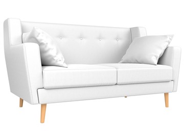 Прямой диван Брайтон 2, Белый (экокожа) в Чите - предосмотр