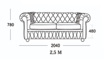 Прямой диван Честер 2,5М (седафлекс) в Чите - предосмотр 16