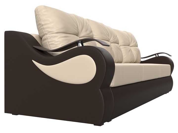 Прямой диван Меркурий еврокнижка, Бежевый/коричневый (экокожа) в Чите - изображение 2