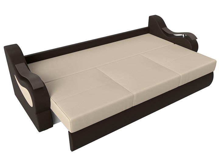 Прямой диван Меркурий еврокнижка, Бежевый/коричневый (экокожа) в Чите - изображение 5
