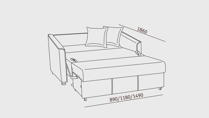 Прямой диван Милан 3 (120) в Чите - изображение 3