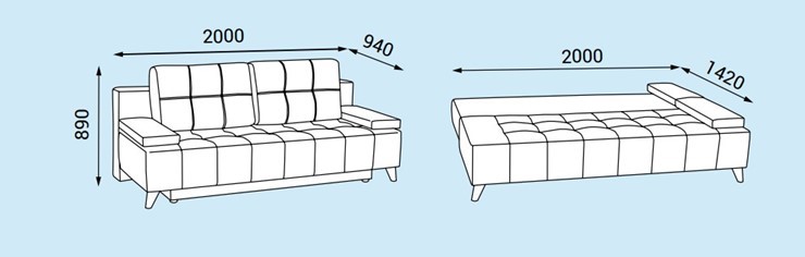 Прямой диван Нео 11 БД в Чите - изображение 3