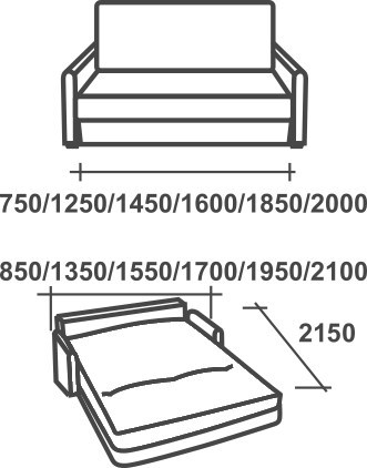 Прямой диван Аккордеон-М, 120 в Чите - изображение 1