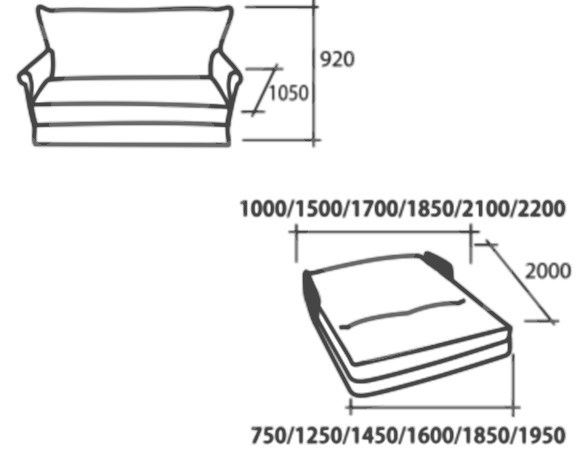 Прямой диван Аккордеон, 120 (подлокотники в ткани) в Чите - изображение 2