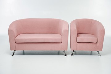 Комплект мебели Брамс  цвет розовый диван 2Д + кресло в Чите
