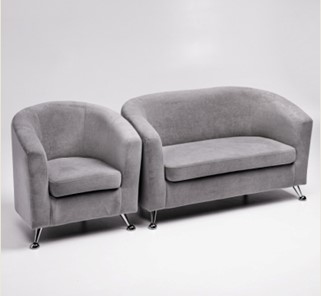 Комплект мебели Брамс  цвет серый диван 2Д + кресло в Чите