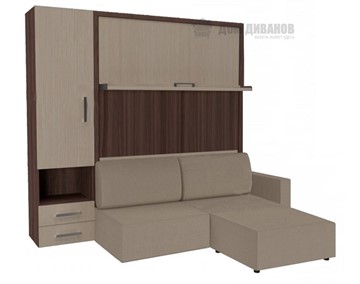 Подъемная кровать Кровать-трансформер Smart (ШЛ+КД 1400+Пуф), шкаф левый, правый подлокотник в Чите