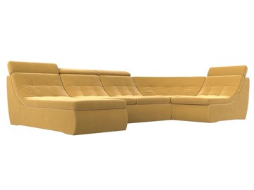 Модульный П-образный диван Холидей люкс, Желтый (микровельвет) в Чите