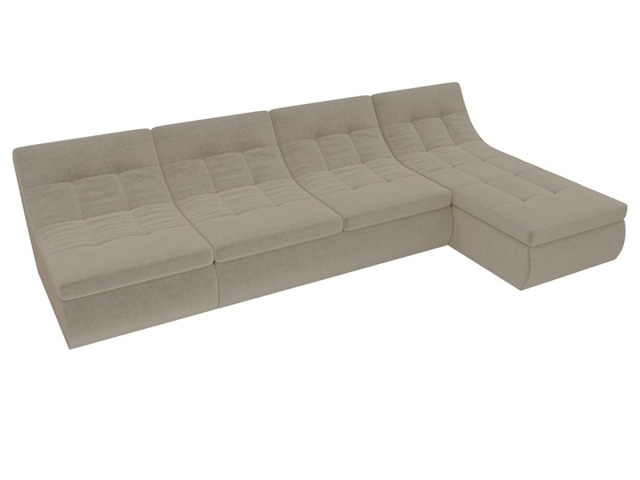 Модульный раскладной диван Холидей, Бежевый (микровельвет) в Чите - изображение 4