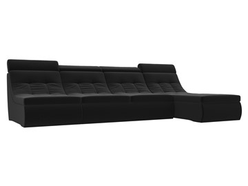 Большой модульный диван Холидей люкс, Черный (микровельвет) в Чите