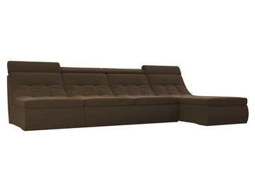 Модульный угловой диван Холидей люкс, Коричневый (микровельвет) в Чите