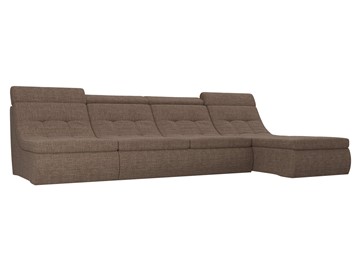 Модульный угловой диван Холидей люкс, Коричневый (рогожка) в Чите